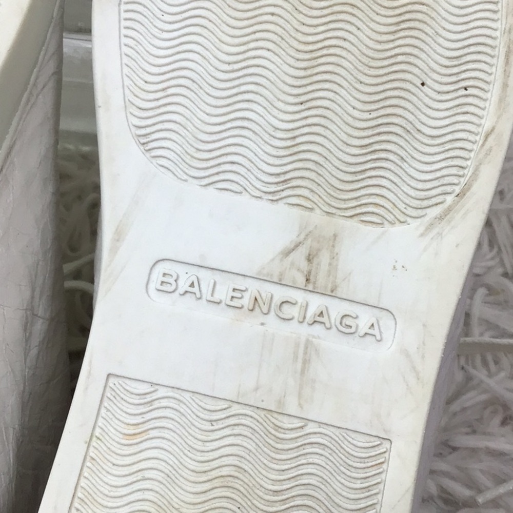 Balenciaga Arena white crinkle leather high top sneakers in box 37 - Picture 9 of 12